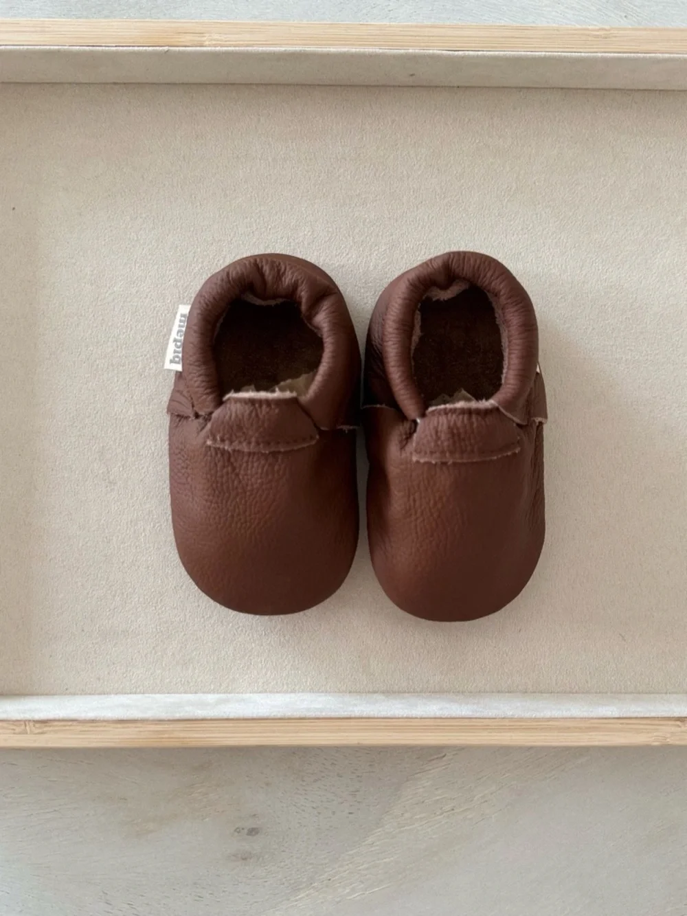 Mepiq Brown Genuine Leather Baby Moccasins Shoes 0-6M Soft Sole